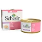 Schesir Salmon Natural Style - Консервированный корм с лососем для взрослых котов (кусочки в собственном соку); 85 г