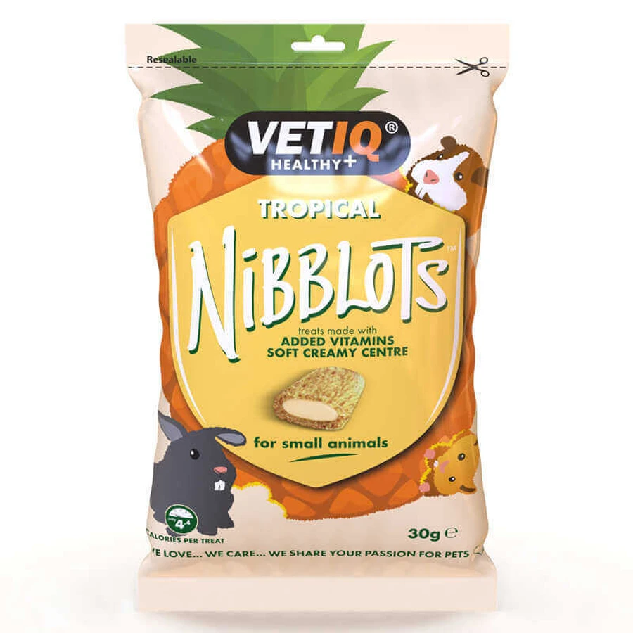 VetIQ Health Nibblots Tropical - Ласощі з тропічними фруктами для здоров'я шкіри та шерсті гризунів; 30 г: ціни та характеристики