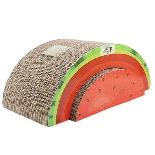 AFP (ЕйЕфПі) Green Rush Watermelon Scratcher - Картонна кігтеточка Кавун для котів із котячою м'ятою; 44х20,5х18 см