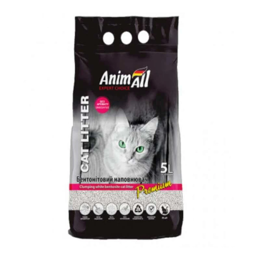 AnimAll (ЭнимАлл) Cat litter Premium - Белый бентонитовый наполнитель без запаха для кошачьих туалетов; 5 л: цены и характеристики