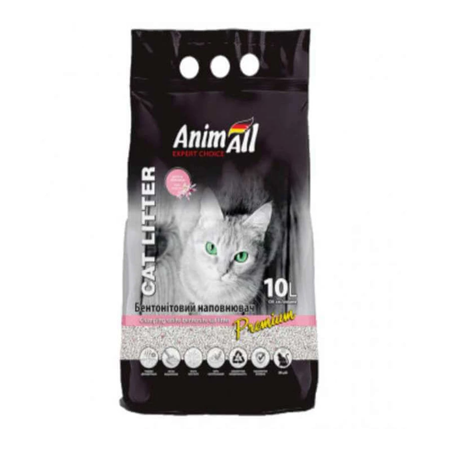 AnimAll (ЕнімАлл) Cat litter Premium Baby Powder - Білий бентонітовий наповнювач з ароматом дитячої присипки для котячих туалетів; 10 л: ціни та характеристики