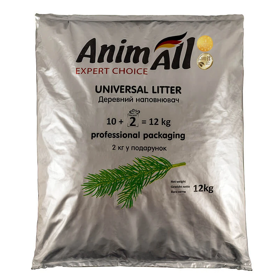 AnimAll (ЕнімАлл) Expert Choice Universal Litter - Деревний поглинаючий наповнювач для котячого туалету, кліток гризунів і птахів; 12 кг: ціни та характеристики