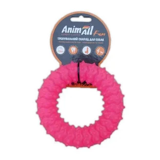 AnimAll (ЭнимАлл) Fun - Игрушка кольцо с шипами для собак; 12 см (Коралловый)
