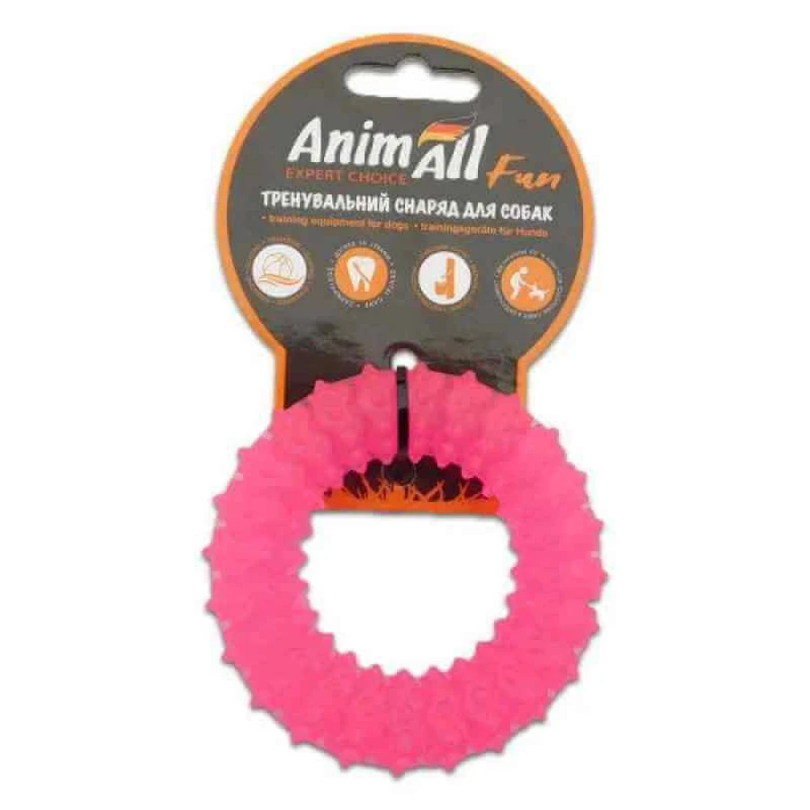 AnimAll (ЭнимАлл) Fun - Игрушка кольцо с шипами для собак; 9 см (Коралловый): цены и характеристики