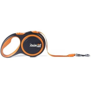 AnimAll (ЭнимАлл) L - Поводок-рулетка для собак, лента (5 м, до 50 кг); L (Оранжевый)