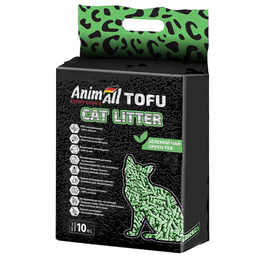AnimAll (ЭнимАлл) Tofu - Наполнитель соевый для кошачьего туалета; 10 л (Green Tea): цены и характеристики