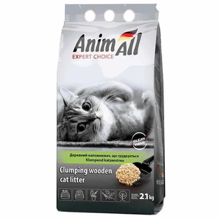 AnimAll (ЕнімАлл) Деревинний наповнювач, що утворює грудочки для кішок; 2,1 кг