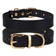 Bronzedog (Бронздог) Dog Collar Classic - Ошейник для собак кожаный с литой латунной фурнитурой; 2,5х38-48 см (Черный)