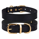 Bronzedog (Бронздог) Dog Collar Classic - Нашийник для собак шкіряний з литою латунною фурнітурою; 3,0х43-56 см (Чорний)