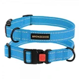 Bronzedog (Бронздог) Dog Collar Cotton - Нашийник світловідбивний брезентовий для собак; 2,0х30-40 см (Блакитний)