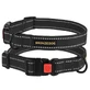 Bronzedog (Бронздог) Dog Collar Cotton - Нашийник світловідбивний брезентовий для собак; 2,5х43-66 см (Граніт)