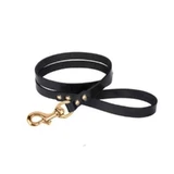 Bronzedog (Бронздог) Dog Leash Classic - Повідець для собак шкіряний з литою латунною фурнітурою; 1,6х122 см (Чорний)