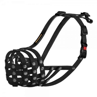 Bronzedog (Бронздог) Dog Muzzle Biotan Pitbull - Намордник водовідштовхувальний біотановий для собак породи пітбуль; L / 35 см (Чорний)