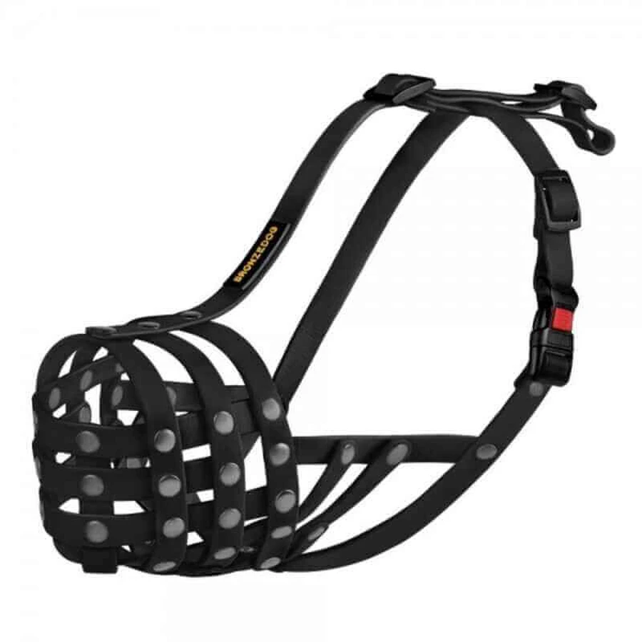Bronzedog (Бронздог) Dog Muzzle Biotan Pitbull - Намордник водовідштовхувальний біотановий для собак породи пітбуль; L / 35 см (Чорний): ціни та характеристики