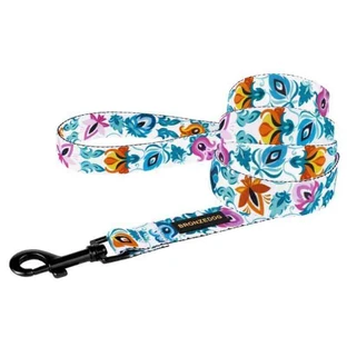 Bronzedog (Бронздог) Dog Urban Folk Flowers White - Повідець нейлоновий для собак різних порід та котів; 1,6х152 см (Білий)