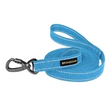 Bronzedog (Бронздог) Сotton Dog Leash Super Strong - Брезентовый поводок для собак с цельнолитым карабином с фиксатором; 3,2х300 см (Голубой)