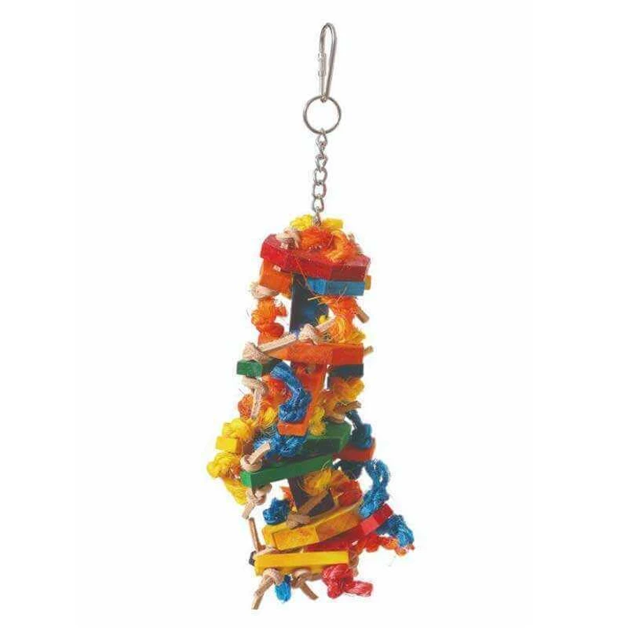 Bubimex Rope and Wood Toy - Іграшка Підвіс для птахів; 31х9х7 см: ціни та характеристики
