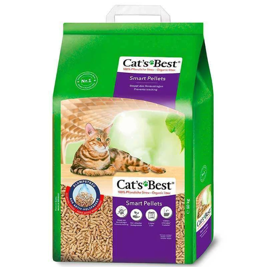 Cat's Best (Кетс Бест) Smart Pellets - Наповнювач деревинний гранульований, що утворює грудочки для котячого туалета; 10 кг: ціни та характеристики