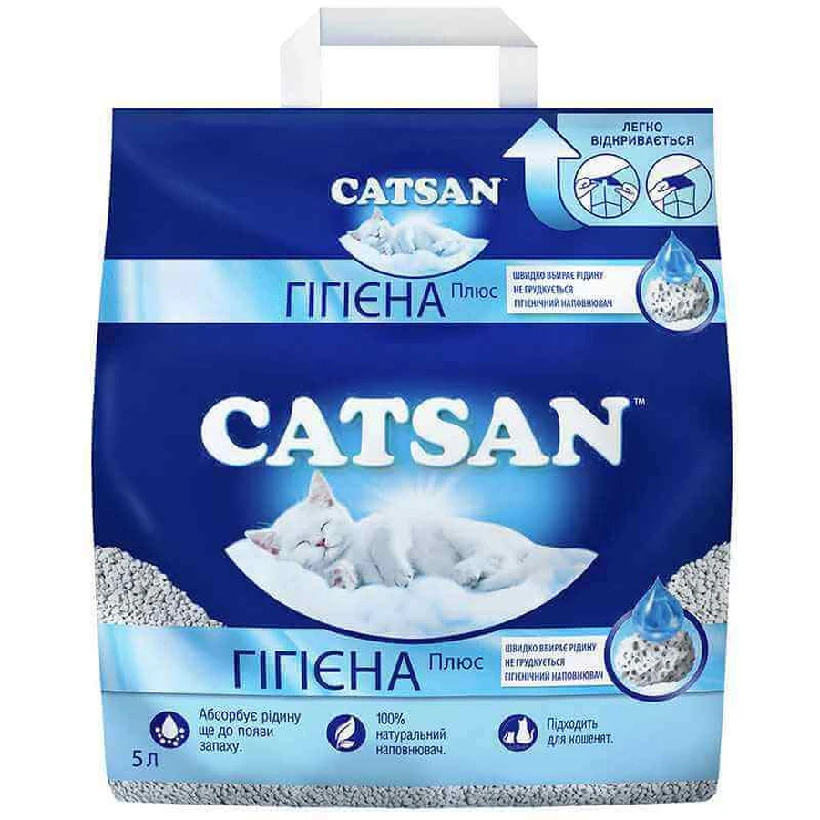 Catsan (Кэтсан) Hygiene Plus – Наполнитель Гигиена Плюс кварцевый для кошачьего туалета; 5 л: цены и характеристики