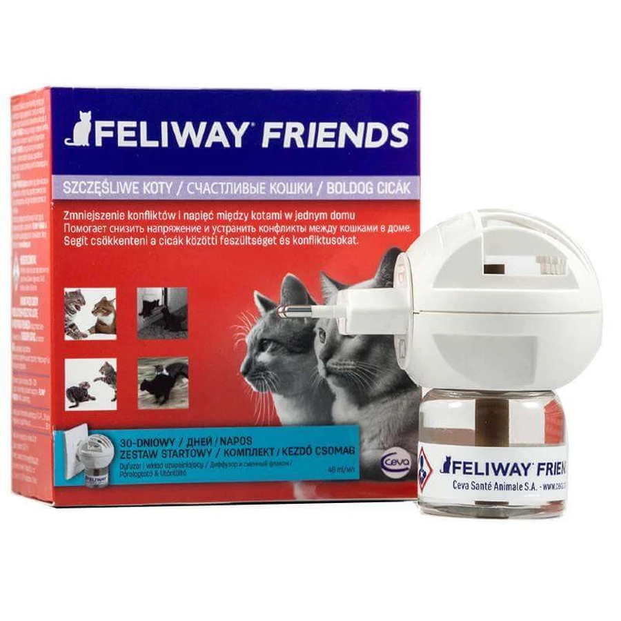Ceva (Сева) Feliway Friends (дифузор + змінний блок) - Пристрій для зняття стресу і корекції поведінки у котів при груповому утриманні; Комплект: ціни та характеристики