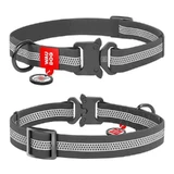 Collar (Колар) WAUDOG Waterproof - Нашийник для собак водостійкий світловідбиваючий з металевою застібкою фастекс та QR-Паспортом; 2,0х24-40 см (Сірий)