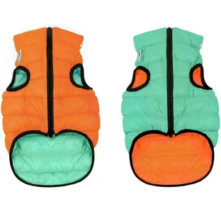 Collar (Коллар) AiryVest Lumi - Двусторонняя светящаяся в темноте курточка для собак (салатовая/оранжевая); S30 (27-30 см)