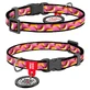 Collar (Коллар) WAUDOG Nylon - Ошейник для котов и собак мелких пород с рисунком "Бананы на розовом", QR паспортом и пластиковой пряжкой-фастекс, нейлоновый; 1х20-30 см