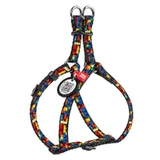 Collar (Коллар) WAUDOG Nylon - Шлея для котов и собак мелких пород с рисунком "Блоки", QR паспортом и пластиковой пряжкой-фастекс; 1,0х28-40 см
