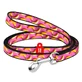 Collar (Коллар) WAUDOG Nylon – Повідець для котів та дрібних порід собак з малюнком «Банани на рожевому», нейлоновий; 1,0х122 см