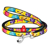 Collar (Коллар) WAUDOG Nylon - Поводок для котов и мелких пород собак с рисунком "Мохнатые монстры", нейлоновый; 1,0х122 см