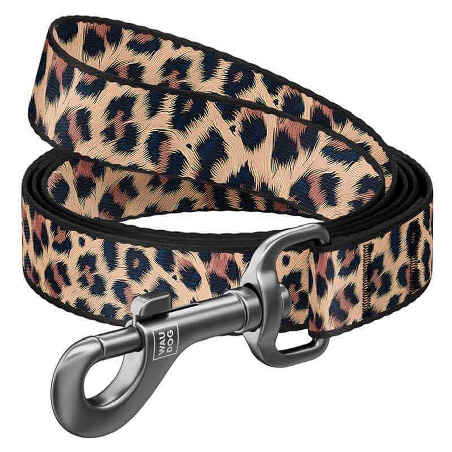 Collar (Коллар) WAUDOG Nylon - Поводок для собак с рисунком "Леопард", нейлоновый; 1,5х122 см: цены и характеристики