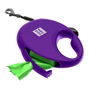 Collar (Коллар) WAUDOG R-leash - Поводок-рулетка для собак с контейнером для пакетов и светоотражающей лентой (5 м, до 40 кг); L (5 м) (Фиолетовый)