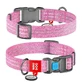 Collar (Коллар) WAUDOG Re-cotton - Нашийник світло-відбиваючий для собак з відновленої бавовни; 1,5х23-35 см (Рожевий)