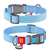 Collar (Коллар) WAUDOG Re-cotton - Нашийник світло-відбиваючий для собак з відновленої бавовни; 2,0х24-40 см (Блакитний)