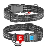 Collar (Коллар) WAUDOG Re-cotton - Нашийник світло-відбиваючий для собак з відновленої бавовни; 2,0х24-40 см (Сірий)