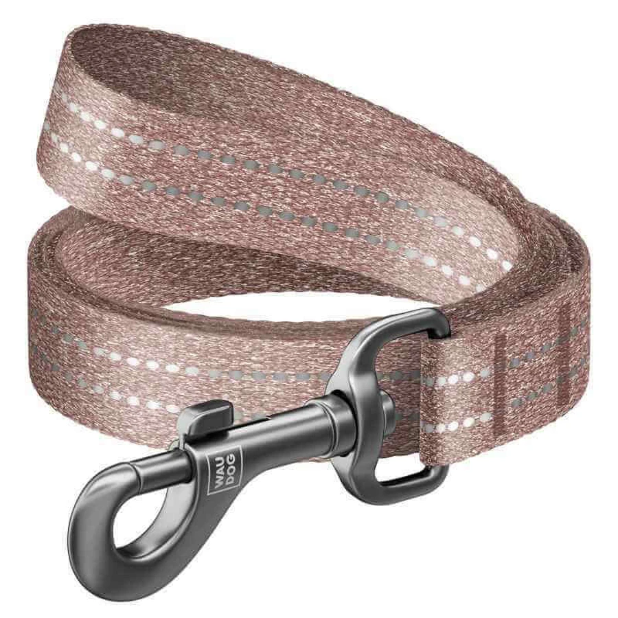 Collar (Коллар) WAUDOG Re-cotton – Повідець світло-відбиваючий для собак з відновленої бавовни; 1,5х200 см (Коричневий): ціни та характеристики