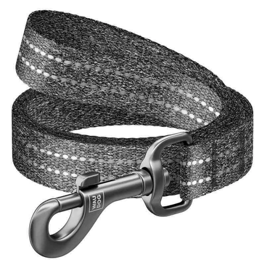 Collar (Коллар) WAUDOG Re-cotton - Поводок светоотражающий для собак из восстановленного хлопка; 1,5х200 см (Серый): цены и характеристики