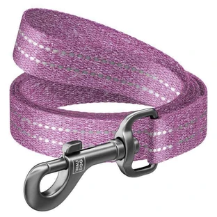 Collar (Коллар) WAUDOG Re-cotton - Поводок светоотражающий для собак из восстановленного хлопка; 2,5х200 см (Фиолетовый)