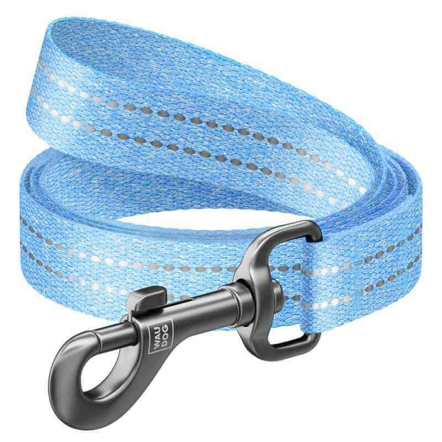 Collar (Коллар) WAUDOG Re-cotton – Повідець світло-відбиваючий для собак з відновленої бавовни; 2,5х300 см (Блакитний): ціни та характеристики