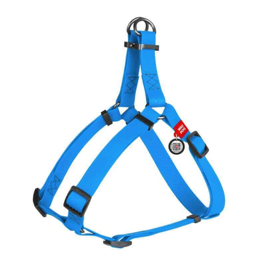 Collar (Коллар) WAUDOG Waterproof - Водостойкая шлея для собак с металлической фурнитурой; 2,5х60-90 см (Голубой): цены и характеристики