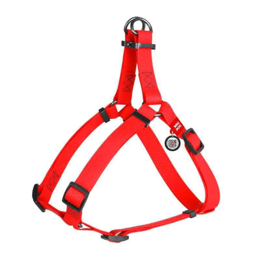 Collar (Коллар) WAUDOG Waterproof - Водостойкая шлея для собак с металлической фурнитурой; 2х50-80 см (Красный): цены и характеристики