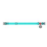 Collar (Коллар) WAUDOG Waterproof - Светящийся в темноте ошейник с пластиковой пряжкой-фастекс для собак; 1,5х23-35см (Ментоловый)