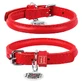 Collar WAUDOG Glamour - Нашийник круглий шкіряний з QR паспортом для собак; XS (0,6х17-29 см) (Червоний)