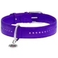 Collar WAUDOG Glamour - Нашийник шкіряний подвійний зі стразами і QR паспортом для собак; S (1,5х27-36 см) (Бузковий)