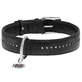 Collar WAUDOG Glamour - Нашийник шкіряний подвійний зі стразами і QR паспортом для собак; ХL (0,35х46-60 см) (Чорний)