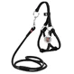 Collar WAUDOG Glamour - Шлея шкіряна кругла з повідцем і QR паспортом для собак; XXS/0,6х26-46х30-50 см (Чорний)