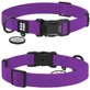 Collar WAUDOG Magnet - Нашийник водостійкий з магнітною пряжкою-фастексом і QR паспортом для собак; S (1,5х26-35 см) (Бузковий)