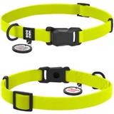 Collar WAUDOG Magnet - Нашийник водостійкий з магнітною пряжкою-фастексом і QR паспортом для собак; S (1,5х26-35 см) (Лимонний)