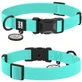 Collar WAUDOG Magnet - Нашийник водостійкий з магнітною пряжкою-фастексом і QR паспортом для собак; М (2х28-40 см) (Бірюзовий)