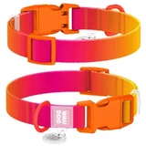 Collar WAUDOG Nylon Recycled - Ошейник нейлоновый градиент с QR паспортом и пластиковым фастексом для собак; XL (2,5х37-58 см) (Оранжевый)